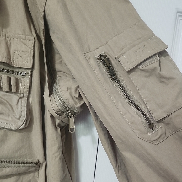 Weekenders Tan Military Field Jacket Utility Style - Picture 3 of 7
